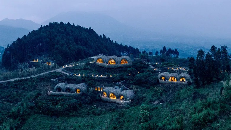 Rwanda’s eco lodges where Luxury meets Conservation 2 Bisate Lodge Lounge, Rwanda - Outdoor aerial view
