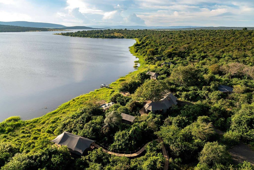 Rwanda’s eco lodges where Luxury meets Conservation 6 Magashi Camp Lodge, Rwanda aerial view